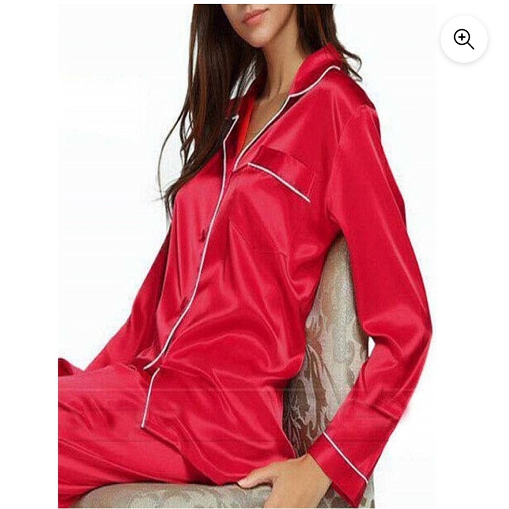 Silk Satin Pajamas Set Long Sleeve
